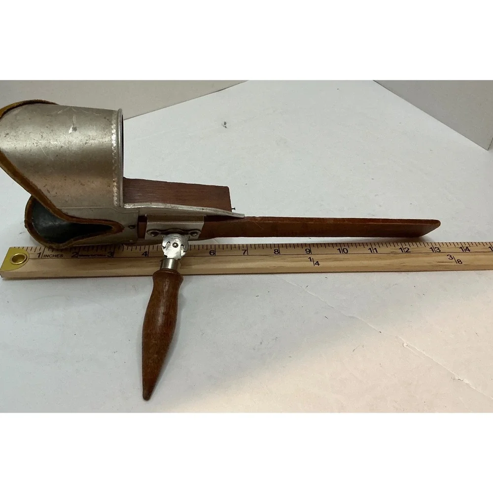 Vintage Stereoscope Viewer Wood Metal Ornate Etched Hood Antique Style